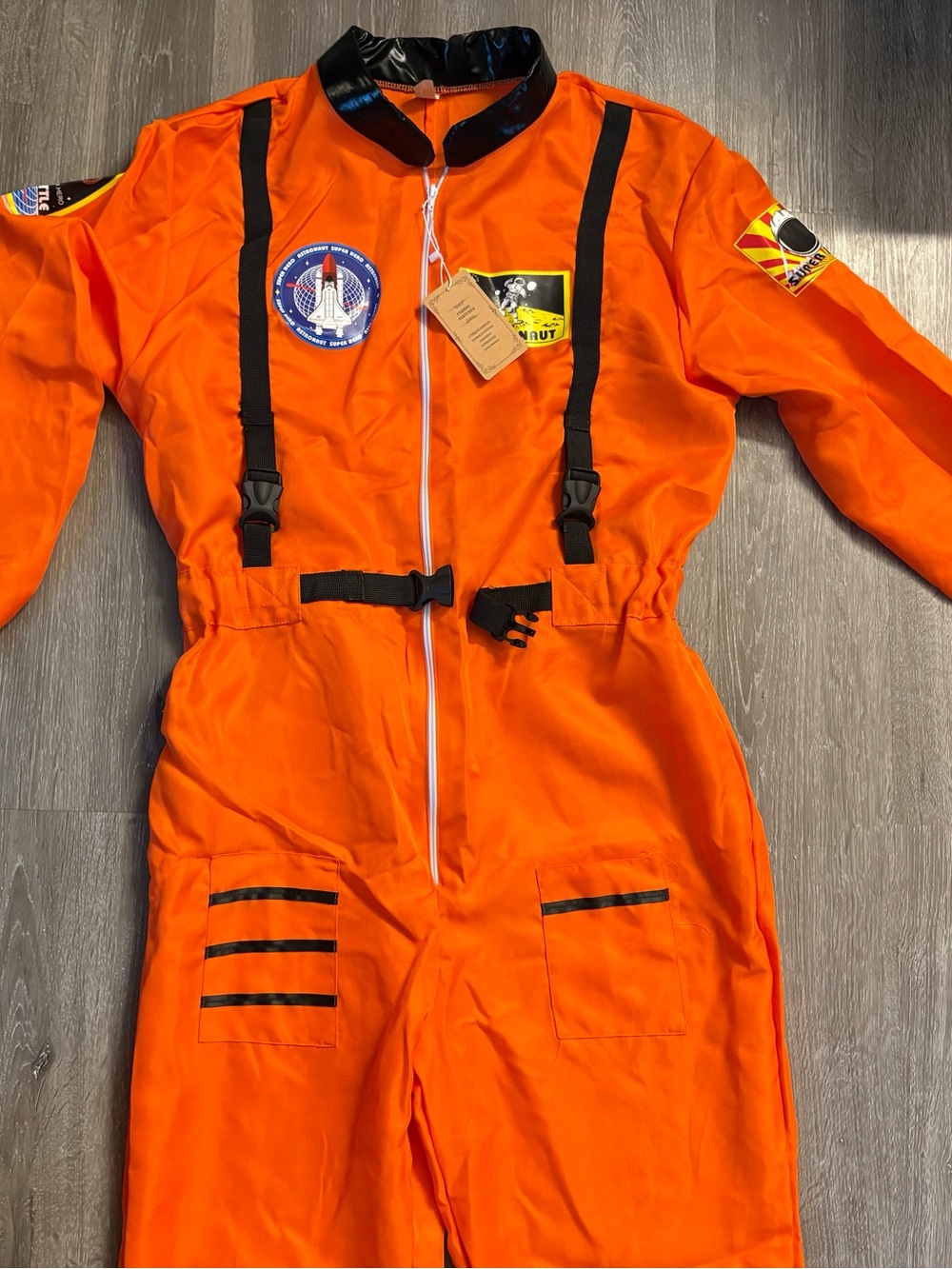 NWT Adult Orange Astronaut Costume Jumpsuit Size L